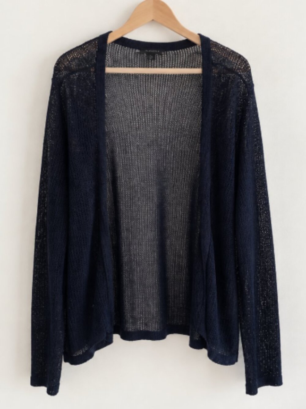 Talbots Navy Open Weave Cotton Modal Cardigan Size XL